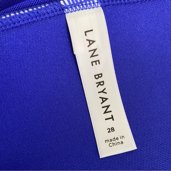 Lane Bryant Lightly Lined No-Wire Plunge One Piece Swimsuit 28 Purplish Blue - Picture 5 of 8